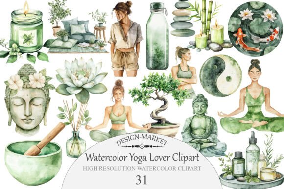 Download Watercolor Yoga Lover Clipart - Yoga Collection