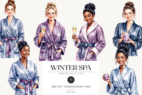Download Cozy Winter Spa &amp; Self Care Planner Girl - Spa Collection