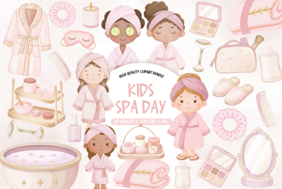 Download Sleepover Spa Day Illustrations - Spa Collection