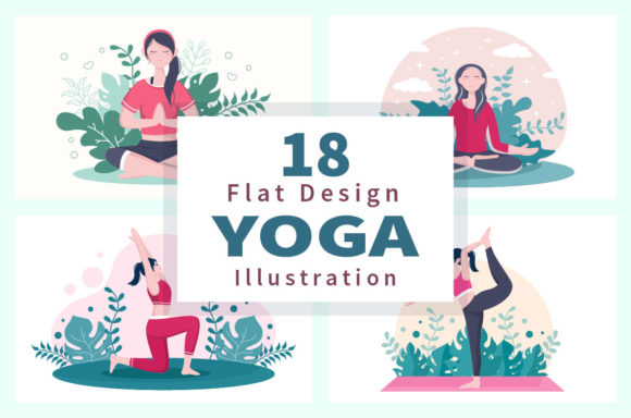 Download 18 Yoga or Meditation Flat Illustration - Yoga Collection