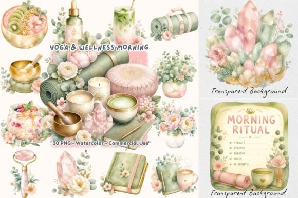 Download Coquette Yoga Wellness Morning Clipart - Premium Bundle