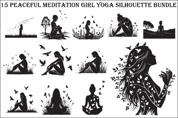 Download Meditation Girl Yoga Bundle - Yoga Collection