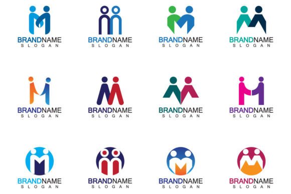 Download M Letter People Concept Logo Template - People Collection