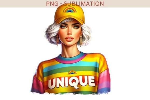 Download Rainbow Girl, Printable Art, Unique Girl - Unique Collection